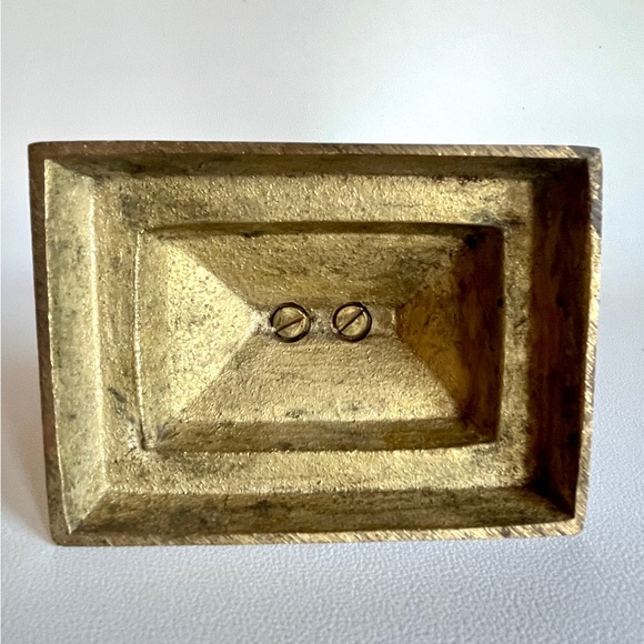 Vintage Brass Menorah Artist Signed Fred Hollinger MCM Brutalist Hanukkah Gift - Picture 7 of 8